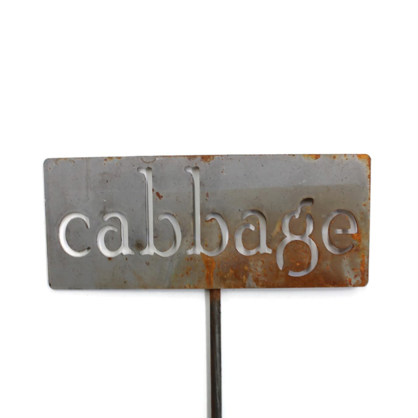 Classic Metal Garden Markers 19 Inches Tall (cabbage, Naturally Rusted)