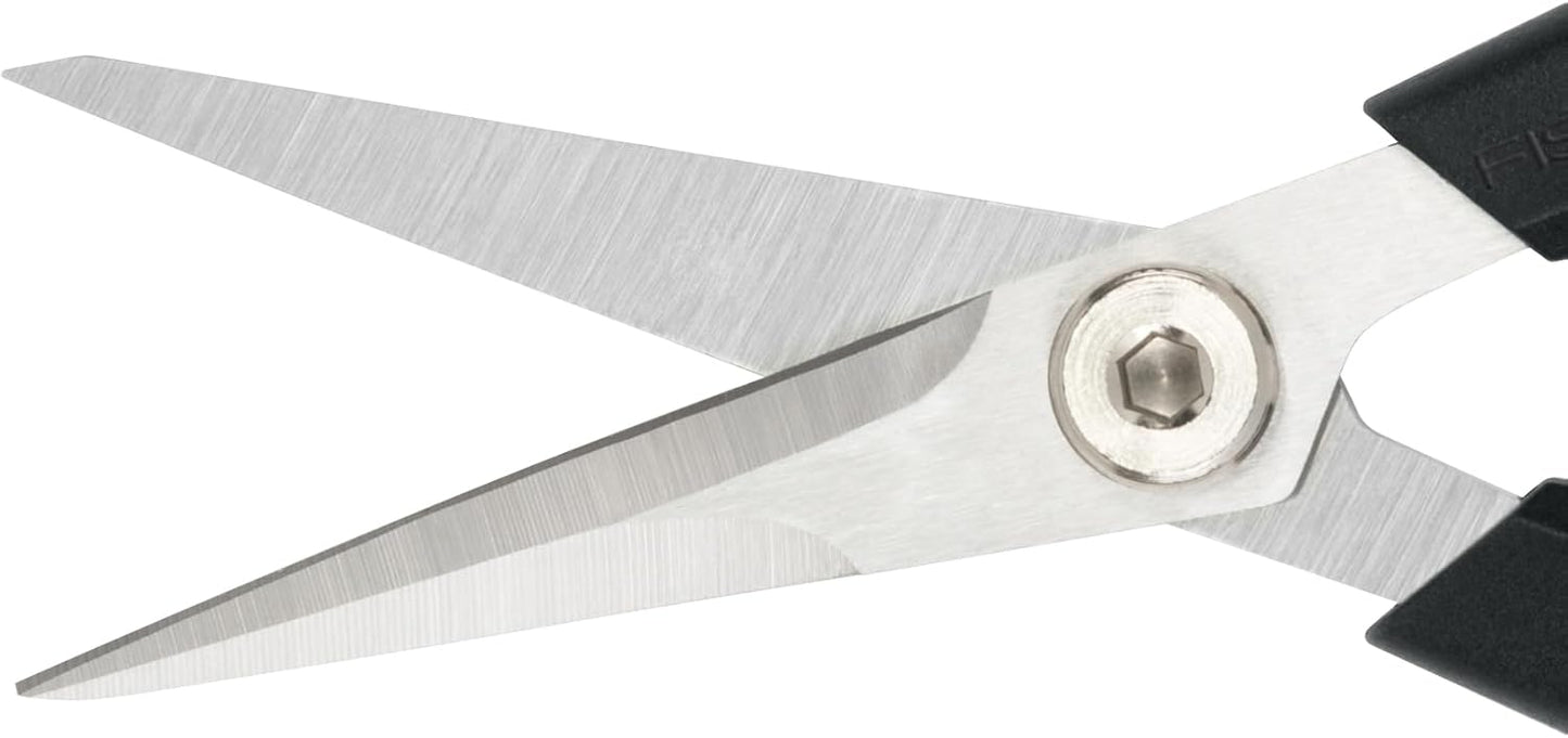 Fiskars Comfort Loop Micro-Tip Pruning Snips - 7" Garden Shears with Sheath and Extra Large SoftGrip Handle - Yard and Garden Tools - Orange/Black