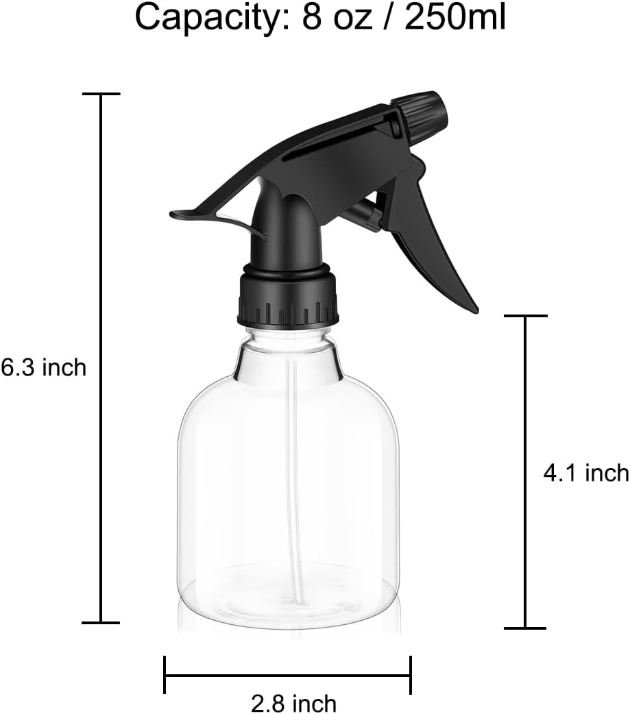 3 PCS Plastic Spray Bottles 8 oz Empty Spray Bottle with Adjustable Nozzle Mini Spray Bottle Liquid Sprayer for Kitchen Cleaning Water Plants