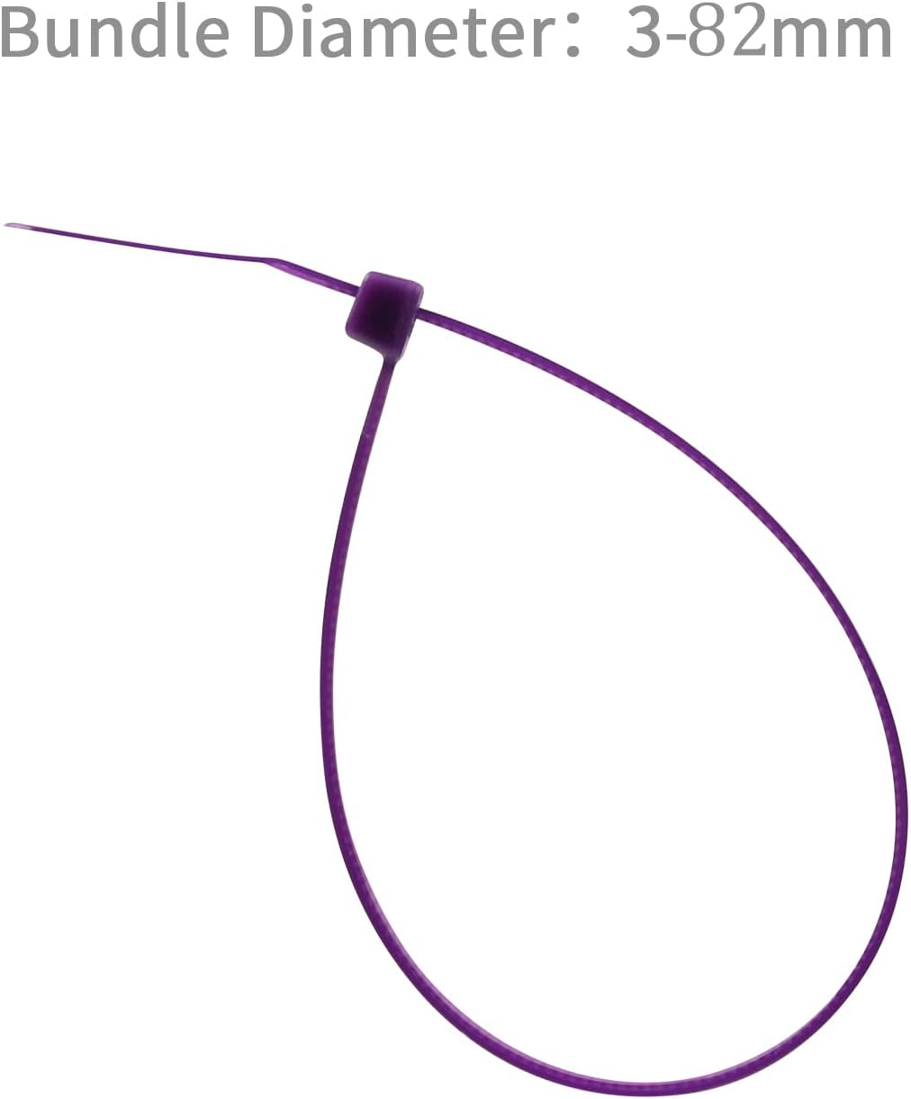 XINGO 100PCS Cable Zip Ties Heavy Duty, Premium Nylon Plastic Wire Ties with 50 Pounds Tensile Strength, Self-Locking Black Nylon Zip Ties for Indoor and Outdoor (12 inch, Purple)