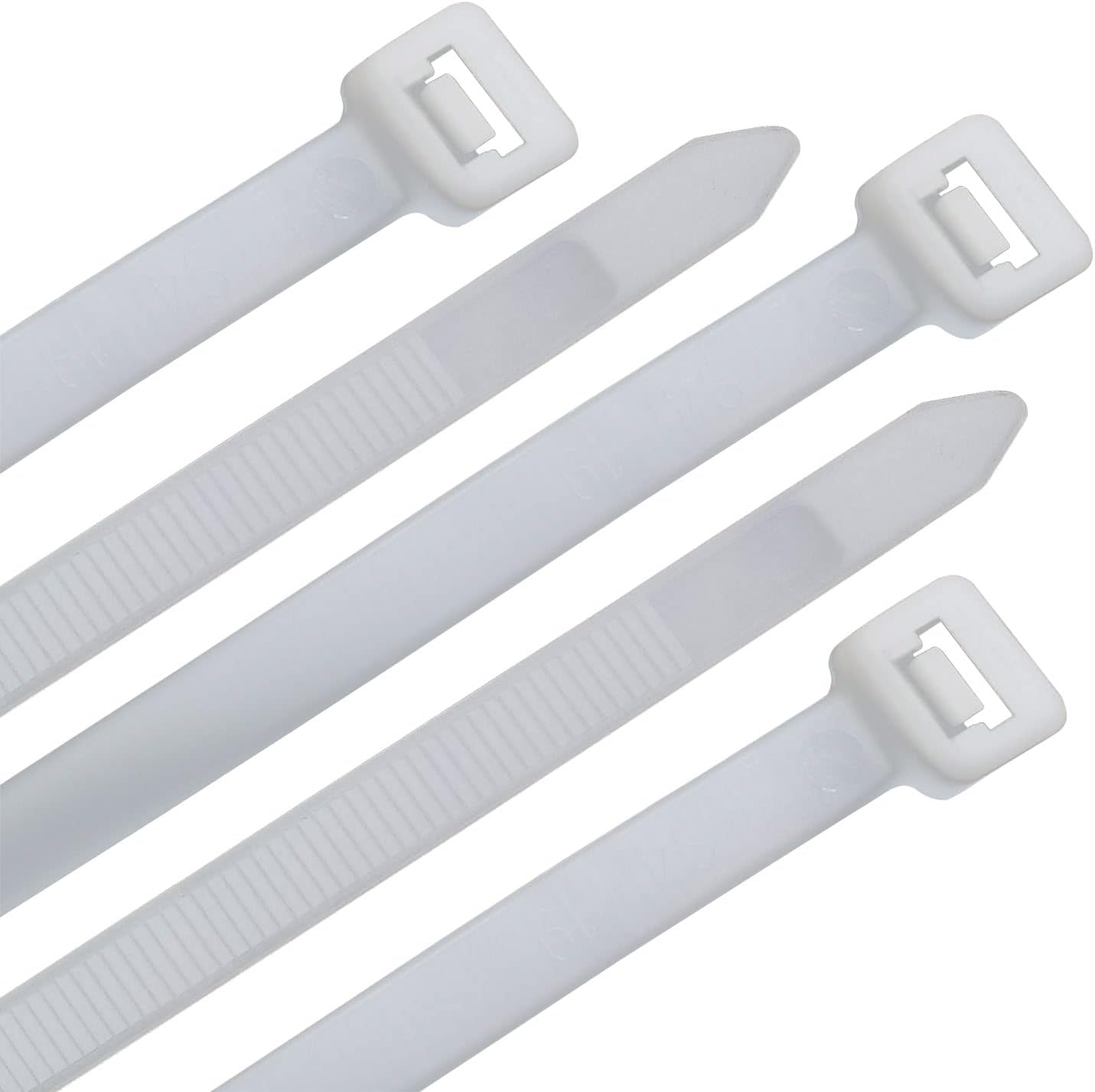 Superun Heavy Duty Zip Ties 24 Inch, Strong Large White Zip Ties 120 Lbs Tensile Strength Selflocking Wire Ties (Industrial Grade Cable Ties) Pack of 50 Clear