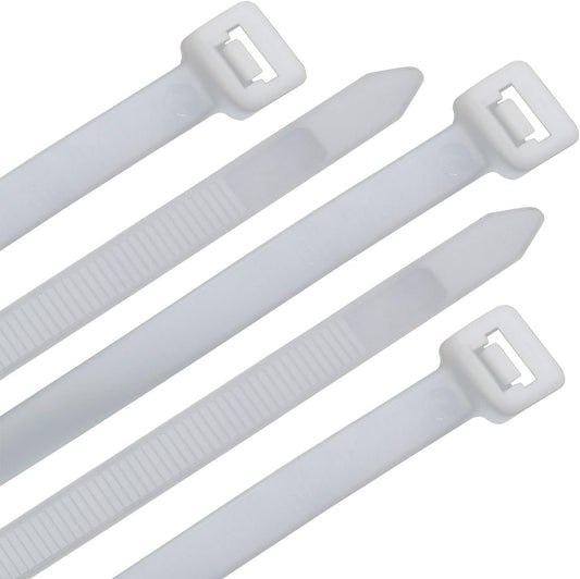 Superun Heavy Duty Zip Ties 24 Inch, Strong Large White Zip Ties 120 Lbs Tensile Strength Selflocking Wire Ties (Industrial Grade Cable Ties) Pack of 50 Clear