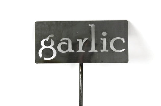 Classic Metal Garden Markers 19 Inches Tall (garlic, Raw, Unfinished Steel (will rust with time))