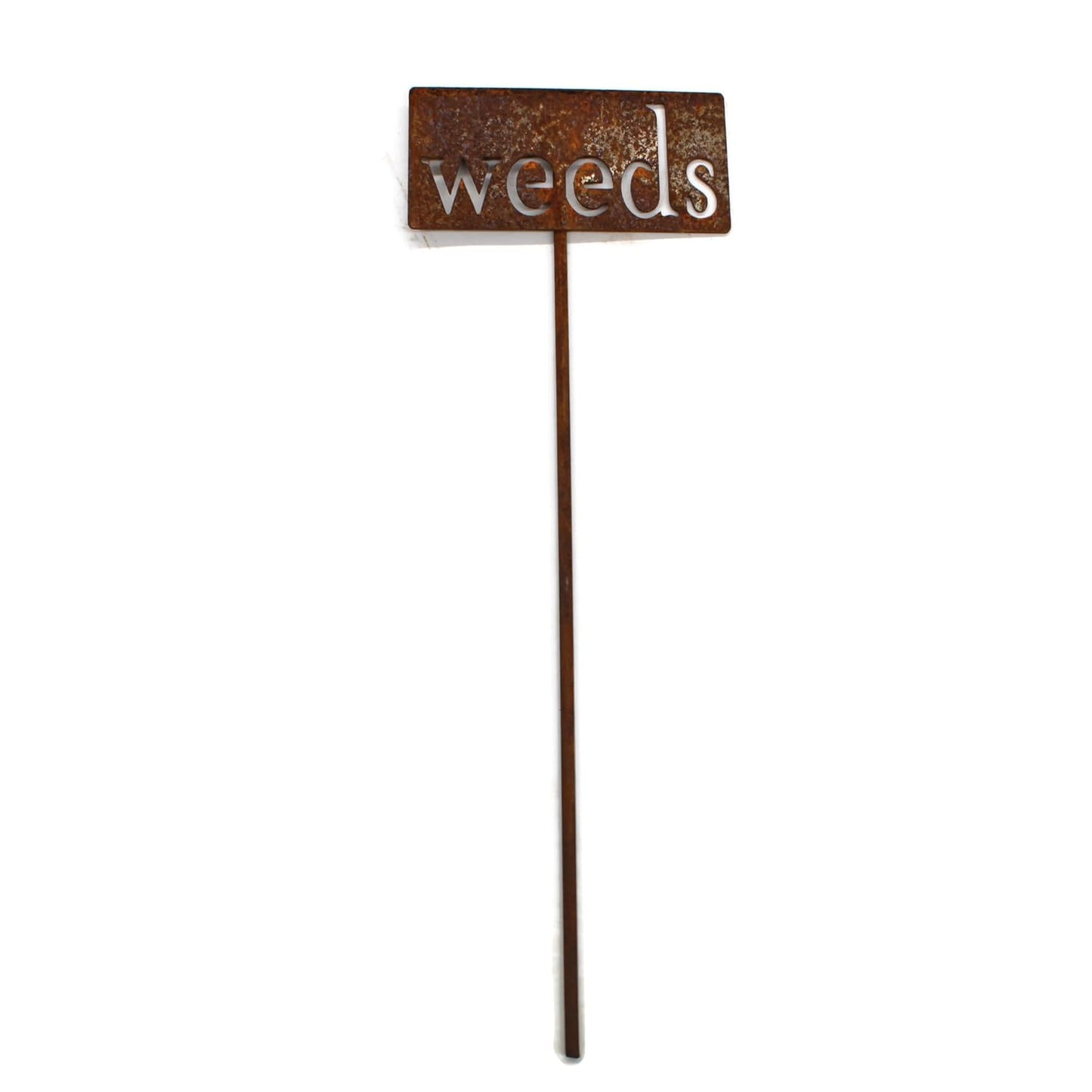 Classic Metal Garden Markers 19 Inches Tall (weeds, Naturally Rusted)
