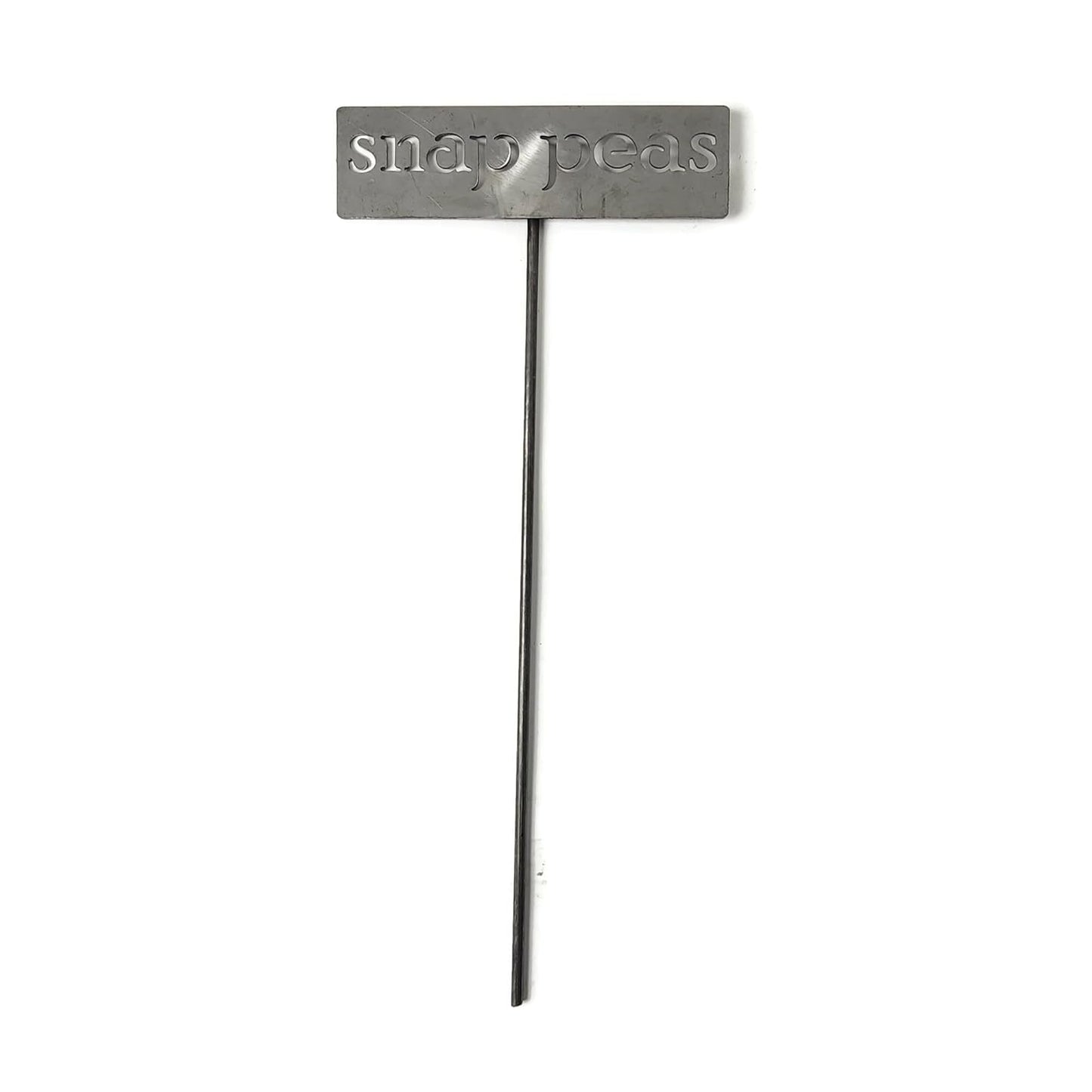 Classic Metal Garden Markers 19 Inches Tall (snap peas, Raw, Unfinished Steel (will rust with time))