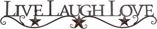 BLACK FOREST DECOR Live, Laugh, Love Metal Star Wall Hanging