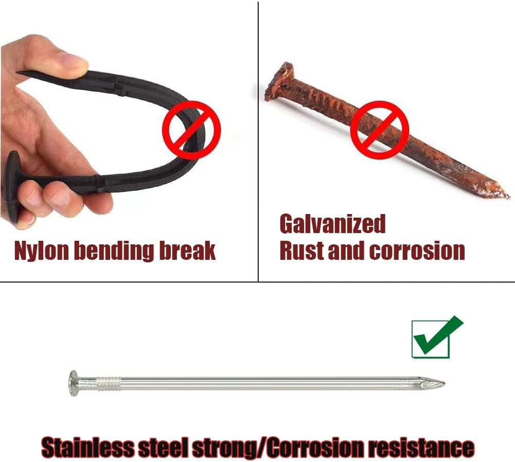 Landscape Staples 75 PCS Metal Heavy Duty Garden Stakes Artificial Turf Stakes for Paver Edging Weed Barrier Fabric Holding Fence Rust Proof Sod Pins Stakes and Carpentry Tent 6 Inch Silver