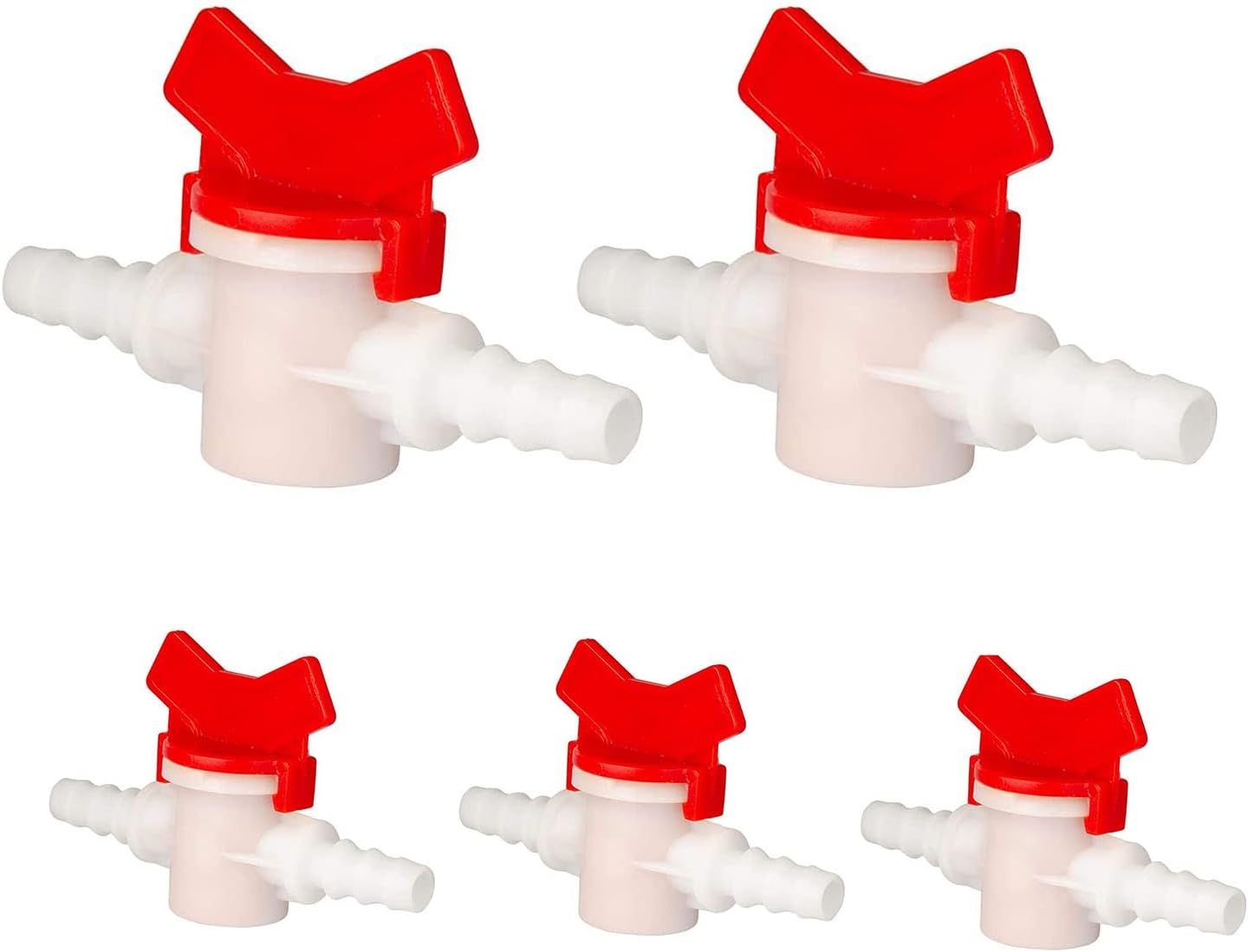 2 Pack Barbed Ball Valve 3/8" OD In-Line Ball Valve Shut-Off Switch with Hose Barb for Drip Irrigation and Aquariums Agricultura Garden