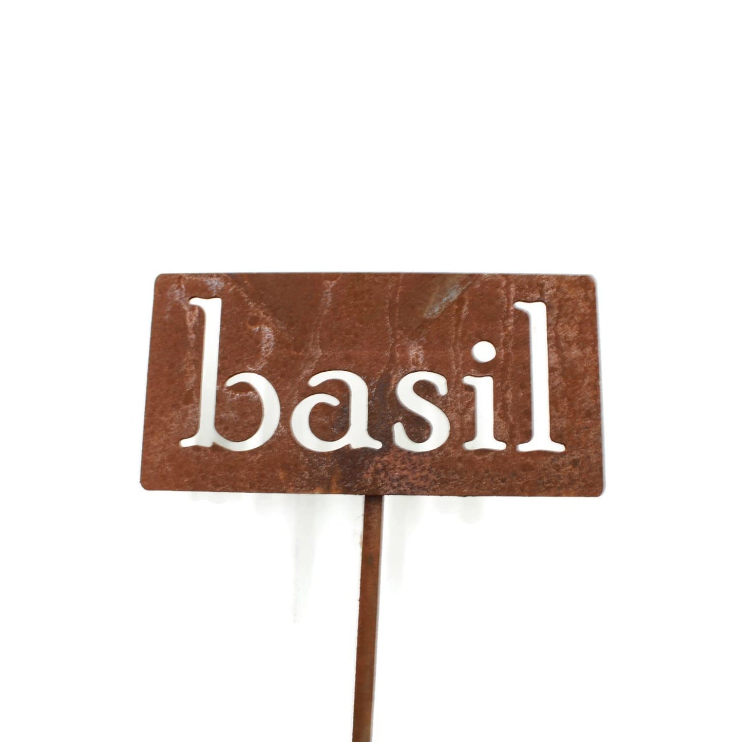 Classic Metal Garden Markers 19 Inches Tall (basil, Naturally Rusted)