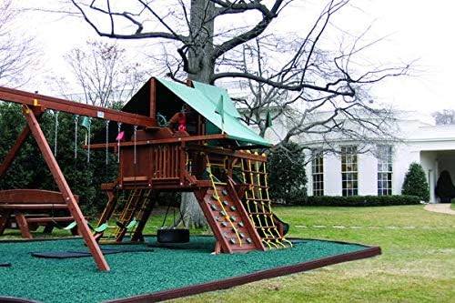 Playsafer Rubber Mulch Nuggets Protective Flooring for Playgrounds, Swing-Sets, Play Areas, and Landscaping (400 LBS - 16 CU. FT., Green)