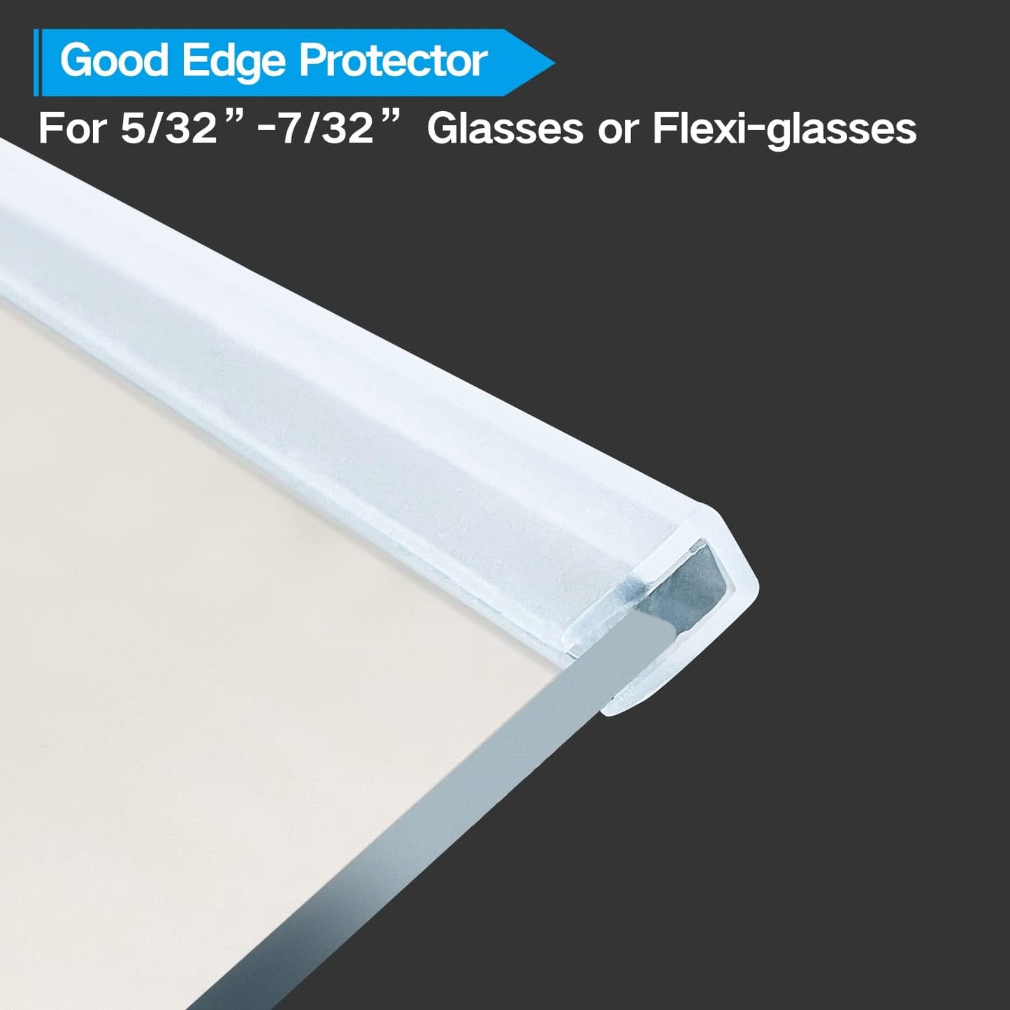 Clear Rubber Edge Trim，U Channel Silicone Rubber Edge Trim, 3/16" Slot, Fit for 5/32"-7/32", White Color, Edge Protector for Plywood, Glass, Flexiglass