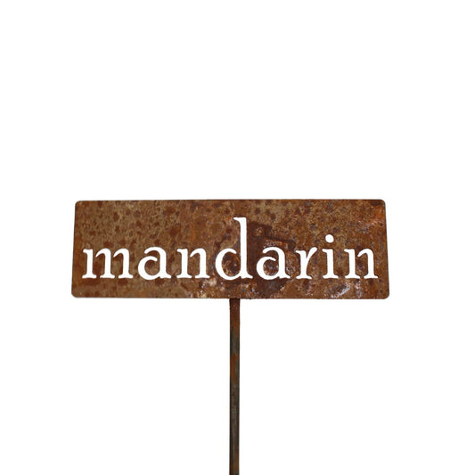Classic Metal Garden Markers 19 Inches Tall (mandarin, Naturally Rusted)
