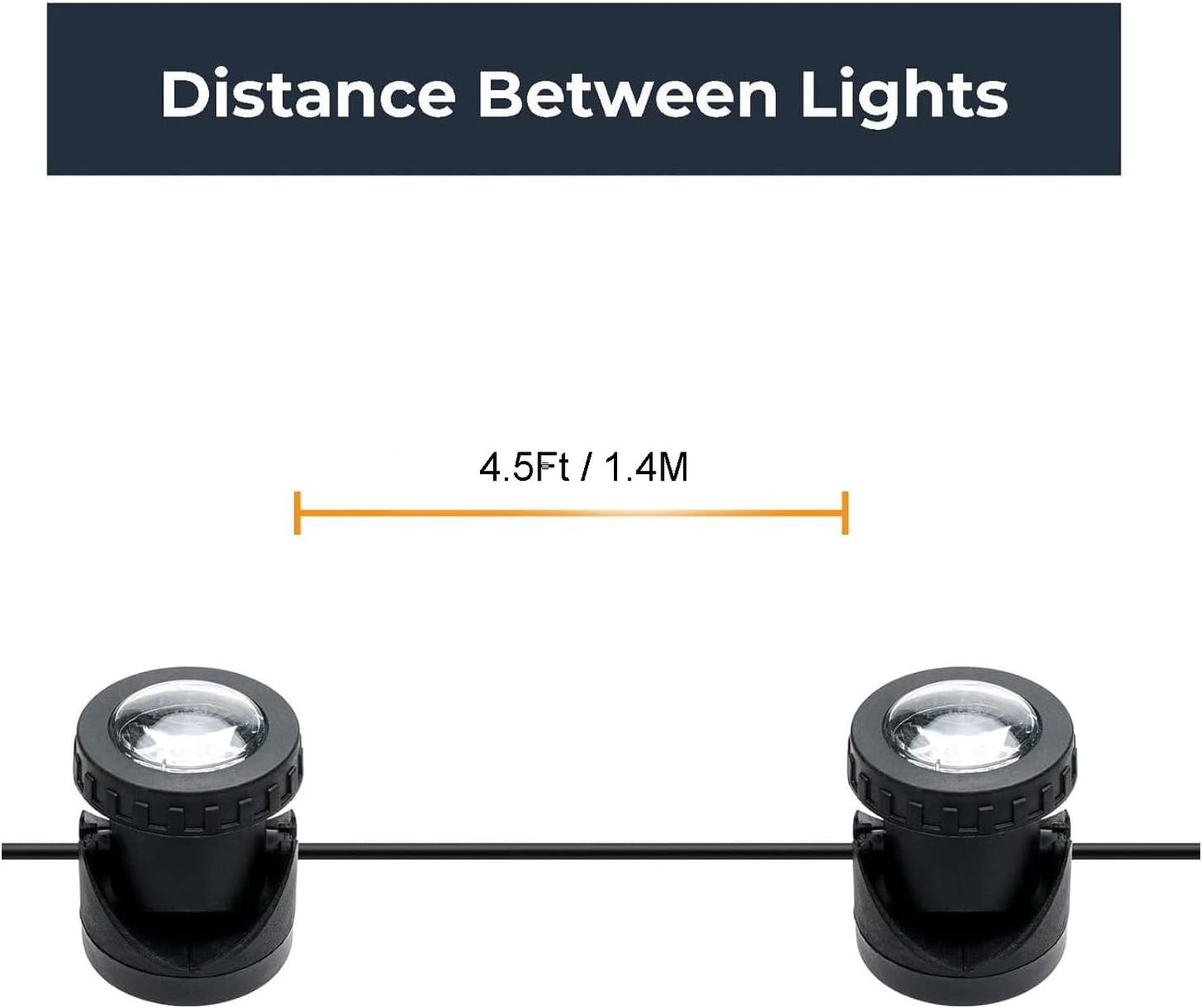 Warm White Pond Lights, 2500K Underwater Landscape Spotlights, IP68 Waterproof Submersible Fountain Lights for Garden Yard Aquarium Pond Fountain Waterfall (2 Lights)