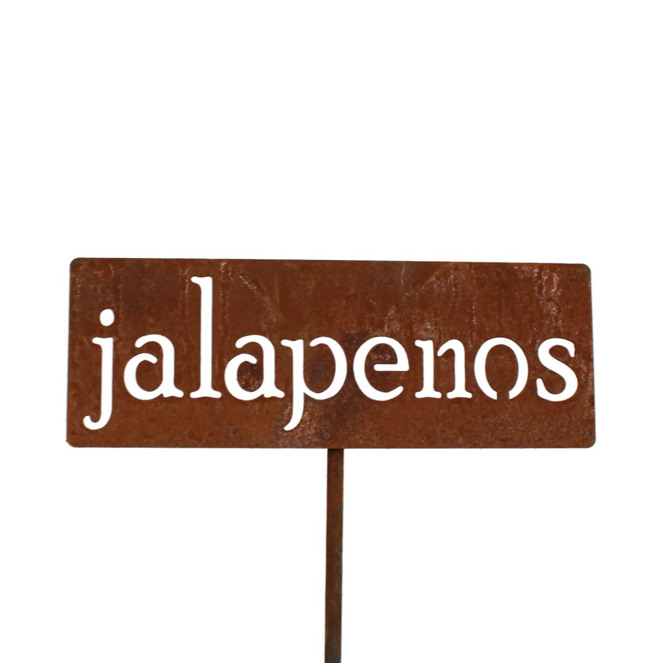 Classic Metal Garden Markers 19 Inches Tall (jalapenos, Naturally Rusted)