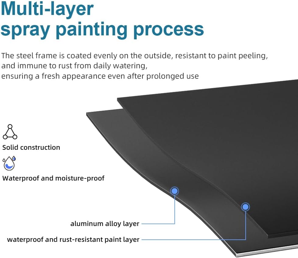 Plant Stand - Indoor/Outdoor Extra-Sturdy Aluminum Plant Stand with 300 LBS Capacity (L37.8 x W11.4 x H13.8 inch)