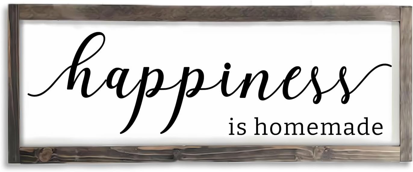 Dazingart Happiness is Homemade Sign, Farmhouse Kitchen Sign,Rustic Wooden Kitchen Wall Decor for Dining Room (Happiness)