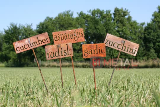 Classic Metal Garden Markers 19 Inches Tall (maryjane, Naturally Rusted)