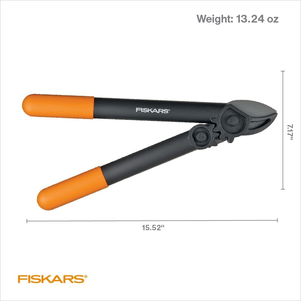 Fiskars 15-Inch PowerGear Loppers, Sharp Steel Blade Bush and Tree Trimmer, Cuts up to 1.25-Inch Diameter Branches, Rust Resistant and Lightweight Pruner, Yard Tools for Gardening