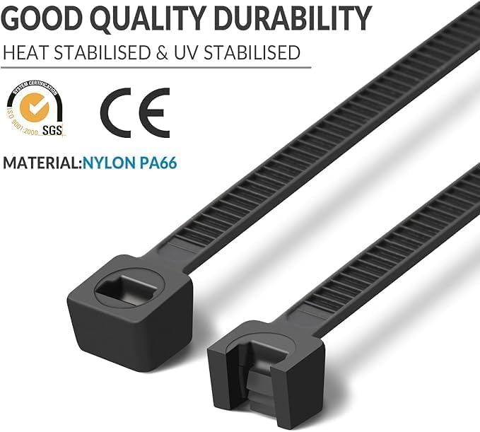 XINGO 16 Inch Blue Zip Ties Heavy Duty 50 Pack, 120 LBS Tensile Strength, Premium Nylon Cable Wire Ties, Self-locking Plastic Ties for Indoor and Outdoor Use