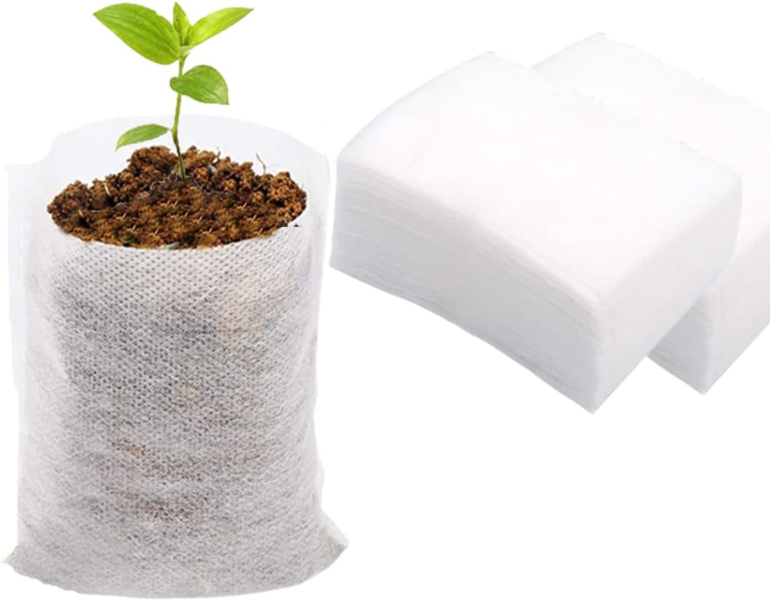 gardtree Small Plant Nursery Bags 3.1" * 3.9" 400PCS, Non-Woven Biodegradable Plant Grow Bags Fabric Seedling Starter Bags for Succulents Vegetable Flower Fruit, Home Garden Supply