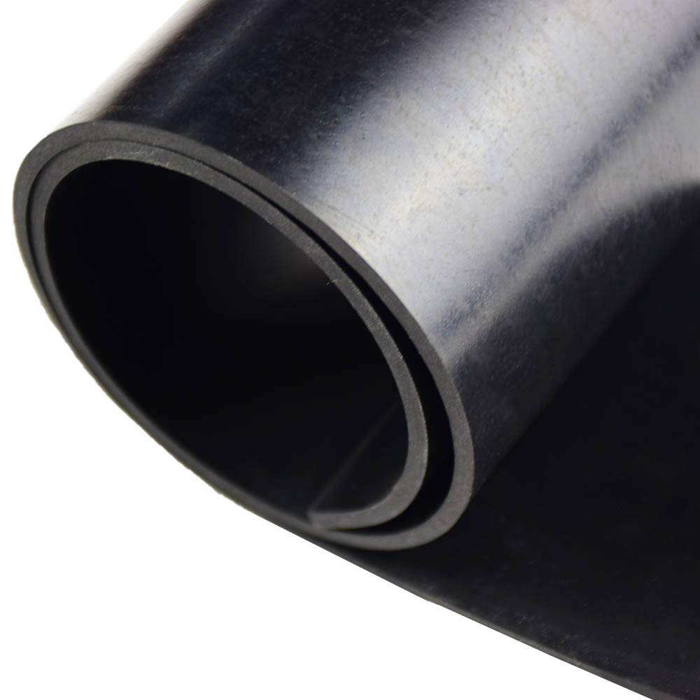 DOBTIM Neoprene Rubber Strips Rolls 1/8 (.125)" Thick X 4" Wide X 24'' Long, Solid Rubber Sheet Use for Gaskets DIY Material, Supports, Leveling, Sealing, Bumpers, Protection, Abrasion, Black