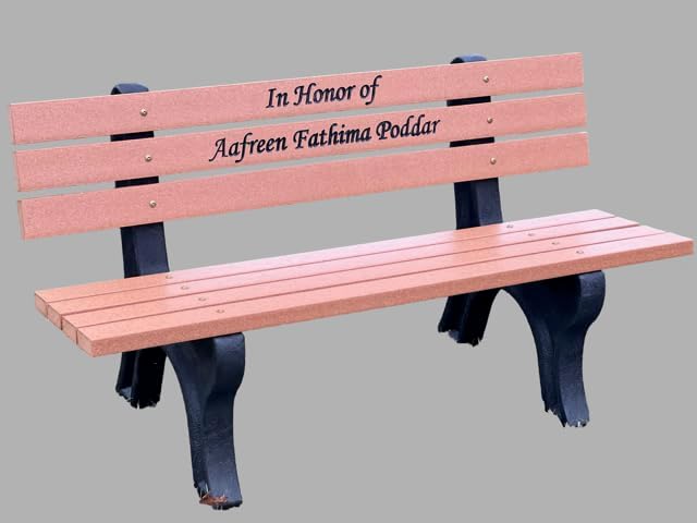 Memorial Park Bench (Made Entirely from Recycled Plastic Material)