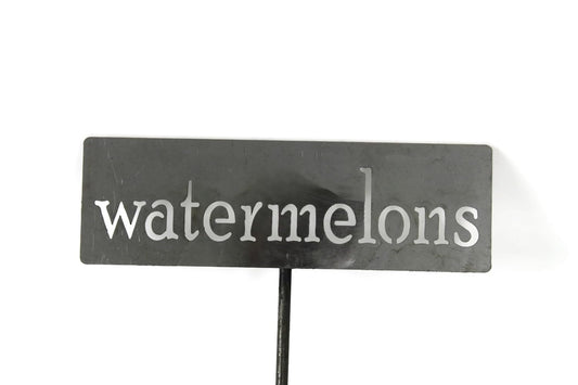 Classic Metal Garden Markers 19 Inches Tall (watermelons, Raw, Unfinished Steel (will rust with time))
