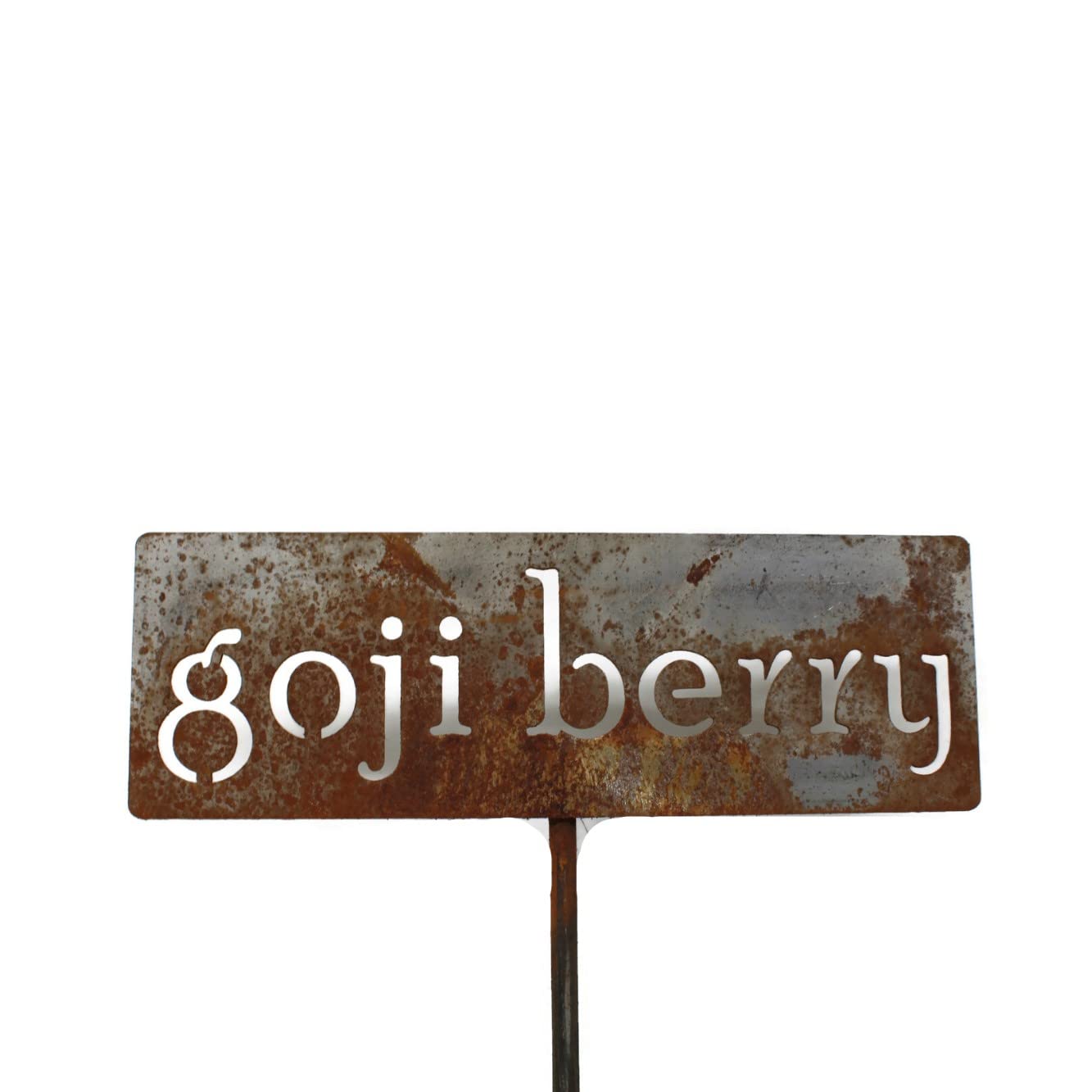 Classic Metal Garden Markers 19 Inches Tall (goji berry, Naturally Rusted)
