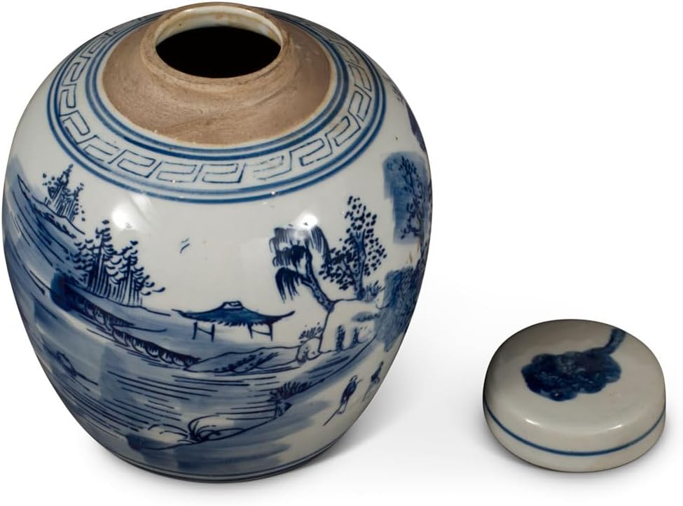 China Furniture and Arts Blue and White Porcelain Scenery Chinese Jar