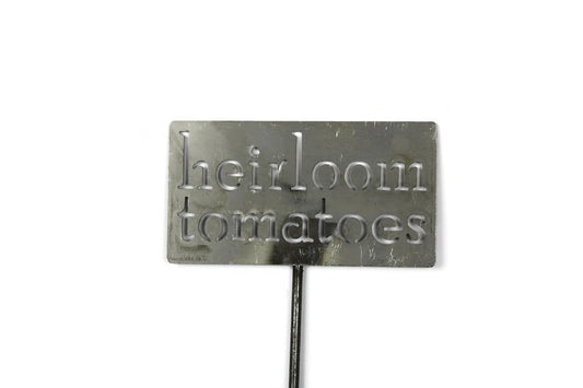 Classic Metal Garden Markers 19 Inches Tall (heirloom tomatoes, Raw, Unfinished Steel (will rust with time))