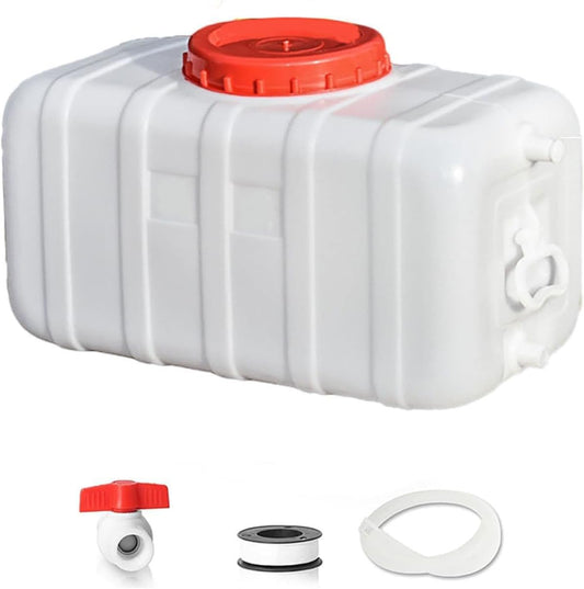 Plastic Water Storage Carrier with Tap 25L/35L/50L/80L/110L/200L Water Tank Dispenser Emergency Water Container for Camping Caravan Hiking Outdoor(Size:9.25Gal/35L)