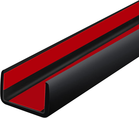 Rubber Edge Trim, Self Adhesive U Channel Edge Trim, Big Size U Shaped Trim, Edge Banding for Plywood, Woods, Shelf, Cabinet, Countertop, Fit for 3/8", Length 20Ft, Black