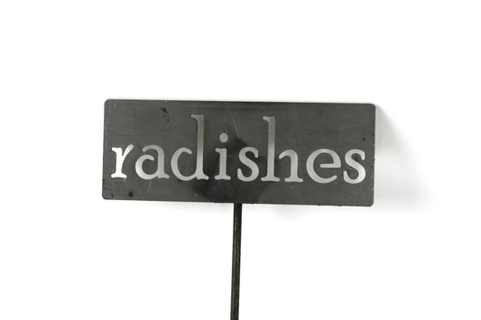 Classic Metal Garden Markers 19 Inches Tall (radishes, Raw, Unfinished Steel (will rust with time))