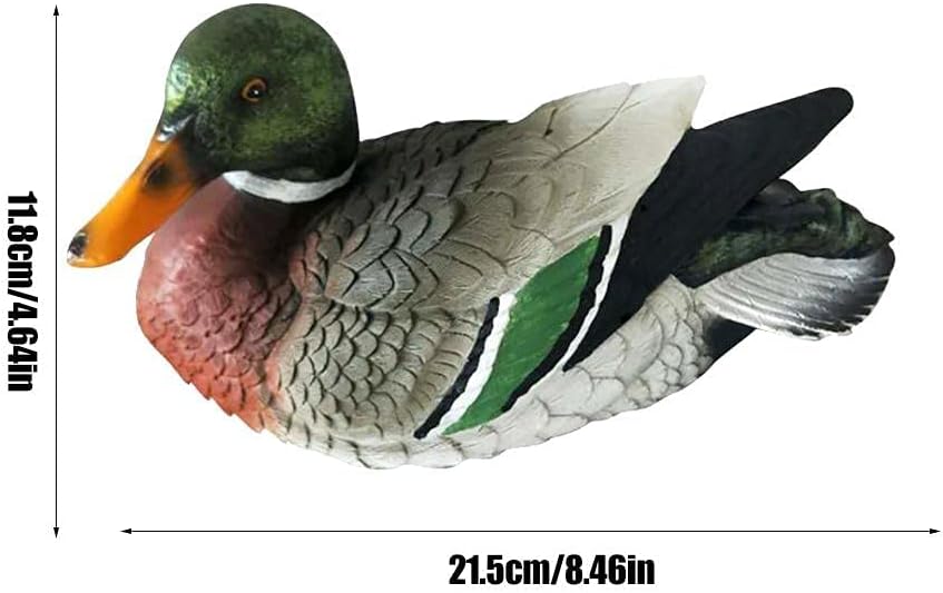 Floating Mallard Ducks for Pond Décor - Realistic Waterproof Resin Duck Statues Outdoor, Garden & Patio Ornaments with Fake Mandarin Ducks, Perfect as Cake Toppers/Pool Backyard Lawn Decoration