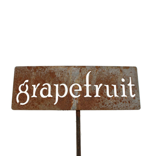 Classic Metal Garden Markers 19 Inches Tall (grapefruit, Naturally Rusted)