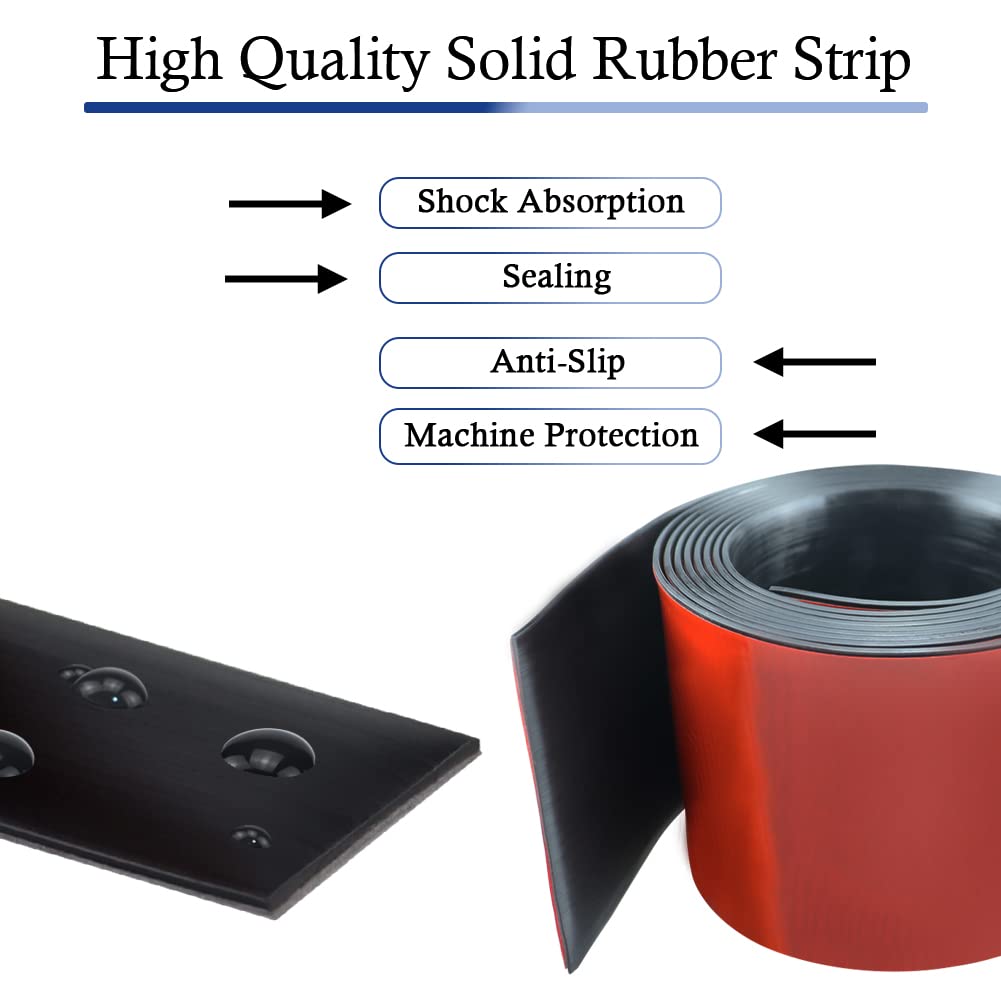 Neoprene Rubber Strips Self Adhesive Solid Rubber Sheets, Rolls & Strips for DIY Gaskets Crafts Pads Seals Warehouse Flooring Neoprene Sheet with Adhesive Backing (6" Wide x 1/16" Thick x 10' Long)