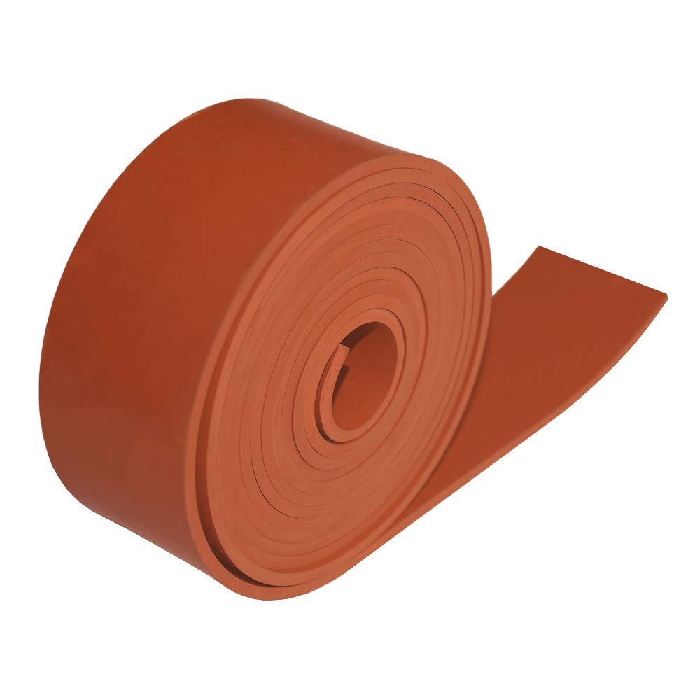 DOBTIM Red Rubber Strips 1/8 (.125)" Thick X 2" Wide X 10'Long, Solid Rubber Rolls Use for Gaskets DIY Material, Supports, Sealing, Bumpers, Protection, Abrasion