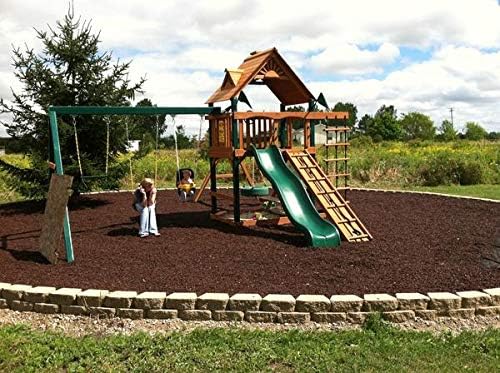 Playsafer Rubber Mulch Nuggets Protective Flooring for Playgrounds, Swing-Sets, Play Areas, and Landscaping (40 LBS - 1.55 CU. FT., Brown)
