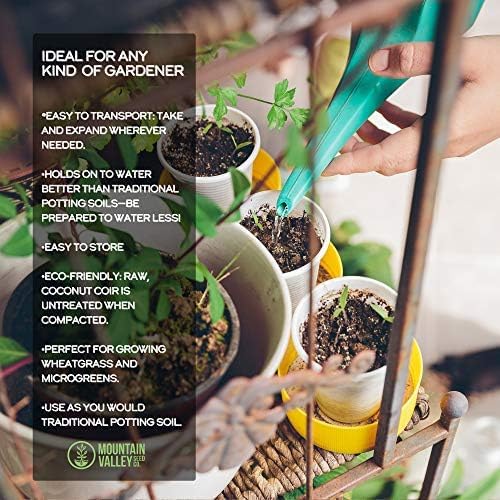 Minute Soil Bulk Coconut Coir Block 6-Pack – OMRI Listed for Organic Use – 72 lb Compressed Soil Expands with Water – Organic Grow Medium for Gardens & Farms