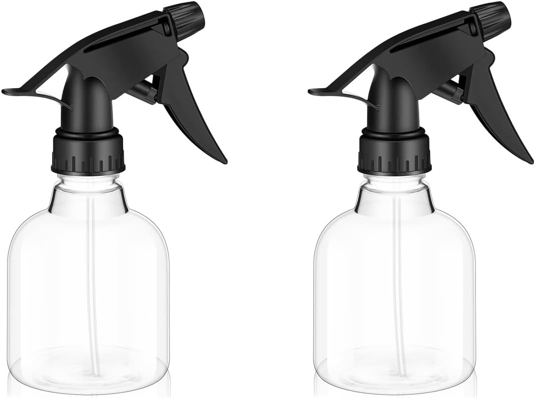 2 PCS Plastic Spray Bottles 8 oz Empty Spray Bottle with Adjustable Nozzle Mini Spray Bottle Liquid Sprayer for Kitchen Cleaning Hair Bath Beauty Spa Water Plants