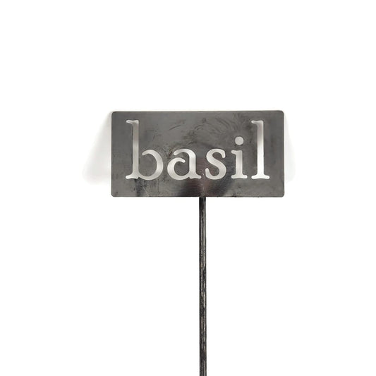 Classic Metal Garden Markers 19 Inches Tall (basil, Raw, Unfinished Steel (will rust with time))