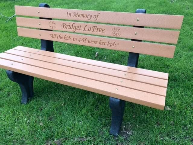 Memorial Park Bench (Made Entirely from Recycled Plastic Material)