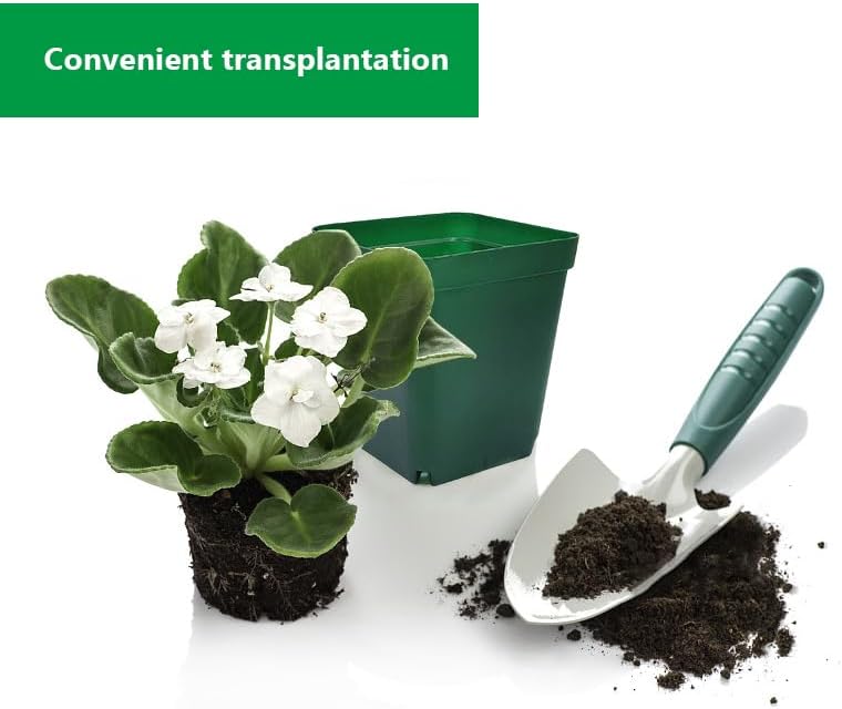 Square Nursery Pots Clearance (2.7", 3", 3.5", 4") with Drainage Holes 20 Pcs, Plastic Seed Starting Pots, Sturdy and Durable Seedling Pots for Planting, Cuttings and Transplanting, Green