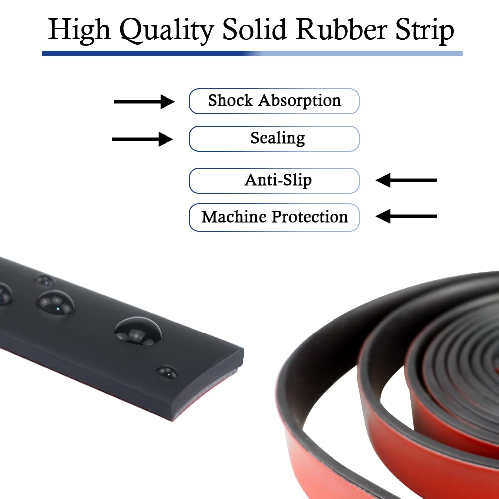 Neoprene Rubber Strips Self Adhesive Solid Rubber Sheets, Rolls & Strips for DIY Gaskets Crafts Pads Seals Warehouse Flooring Neoprene Sheet with Adhesive Backing (1" Wide x 1/8" Thick x 10' Long)