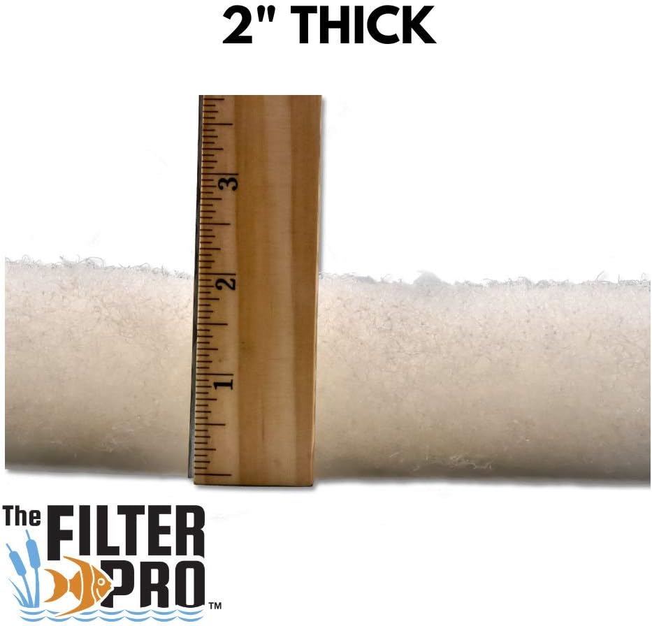 Beige Coarse Filter Media, 2" Thick, 24" x 24" Pads, 2 Pack, Perfect for Aquariums, Ponds or Water Gardens, Made in USA