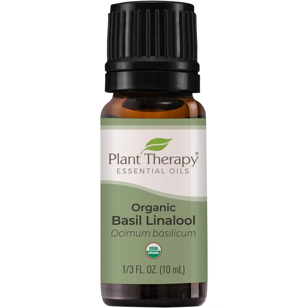 Plant Therapy USDA Certified Organic Basil Linalool Essential Oil 10 mL (1/3 oz) 100% Pure, Therapeutic Grade