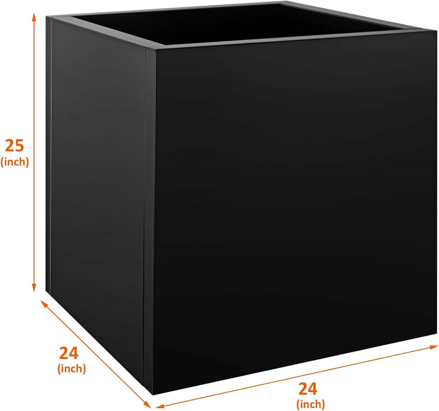 Steel Planter Box 24"x24"x25", Square Metal Planter Box Indoor&Outdoor, Steel Planter Heavy Duty for Commercial and Residential Use