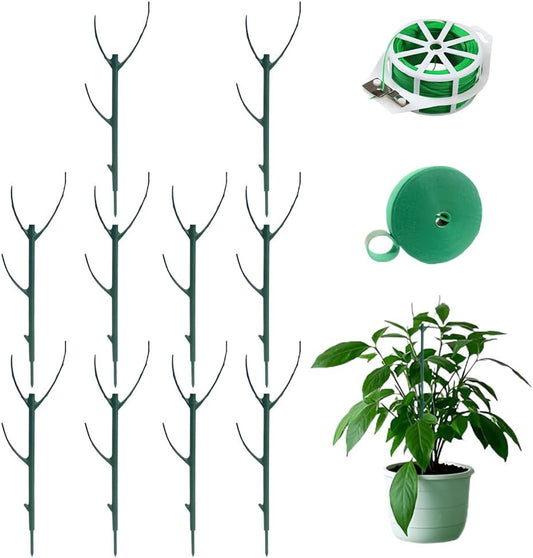 10 Pack Stackable Monstera Plant Support, Garden Plant Stakes for Indoor Outdoor Plants, Climbing Plant Support Structures Moss Pole Monstera Plant Holder Sticks Support Tall Potted Plants (10 Pack)
