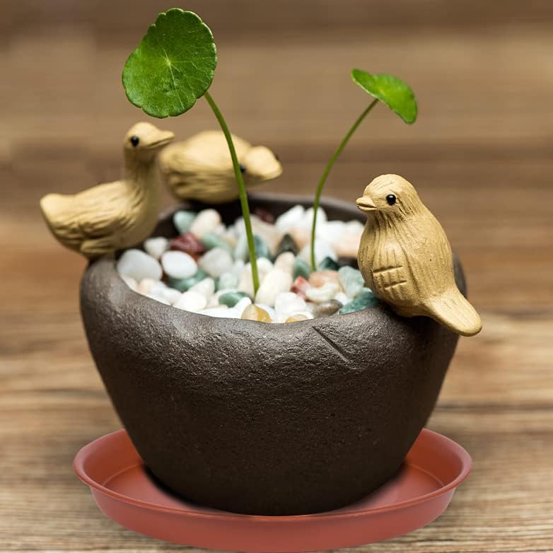 2 Pack of 12 inch Plant Saucer, Bird Bath Bowl 12 inch, Plant Tray for Pots, Flower Plant Saucers for Indoors, Plant Trays for Planter 11"/12" (12 inch, Terracotta)