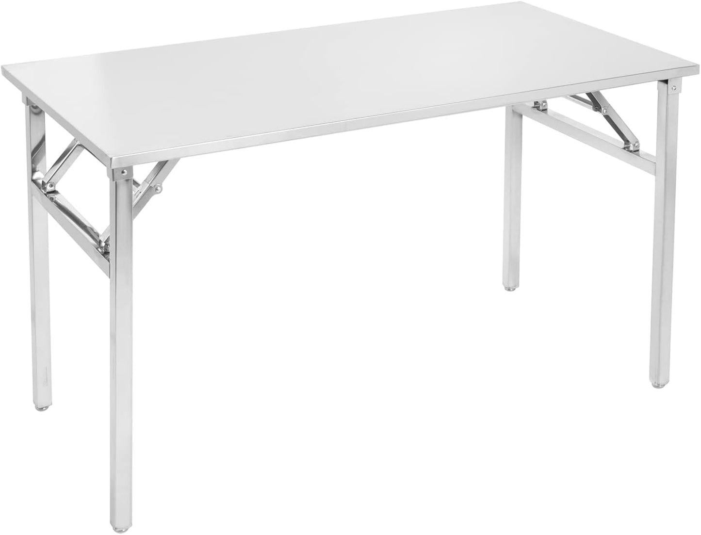 Small Stainless Steel Folding Table, Portable Camp Picnic Party Dining Table No Assembly Sturdy Small Folding Desk (48" x 24")…